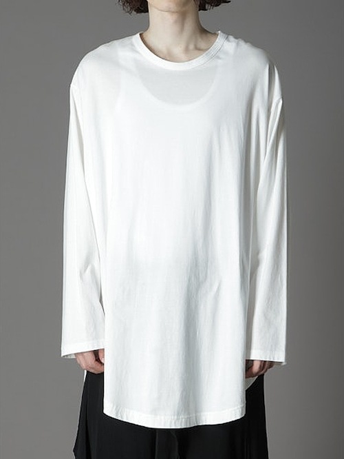 Ground Y�����饦��ɥ磻/30/- COTTON JERSEY HEM JUMBO LONG SLEEVED T/WHITE