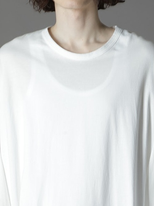 Ground Y�����饦��ɥ磻/30/- COTTON JERSEY HEM JUMBO LONG SLEEVED T/WHITE