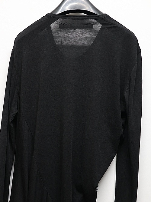 JULIUSꥦ/ COTTON/SILK JERSEY CUT & SEWN2/BLACK