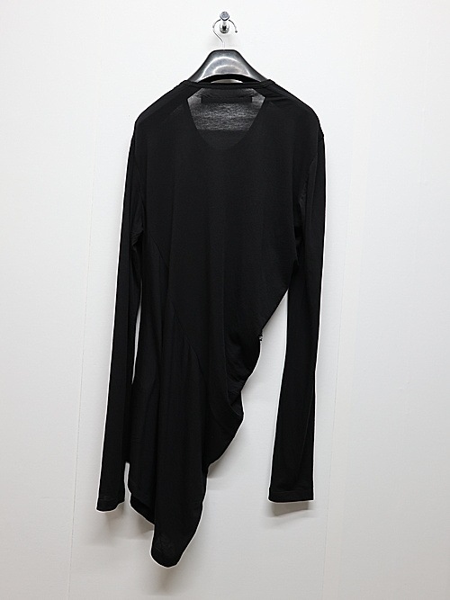 JULIUSꥦ/ COTTON/SILK JERSEY CUT & SEWN2/BLACK