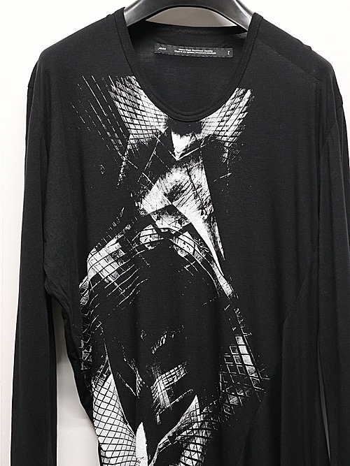 JULIUSꥦ/ COTTON/SILK JERSEY CUT & SEWN2/BLACK