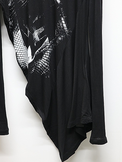 JULIUSꥦ/ COTTON/SILK JERSEY CUT & SEWN2/BLACK