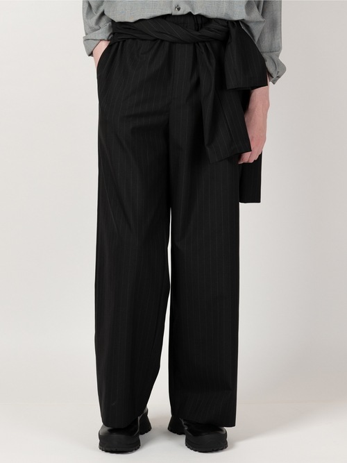 �㴰���LAD MUSICIAN����å� �ߥ塼�������/T/W POPLIN PINSTRIPE STRAIGHT PT/BLACK