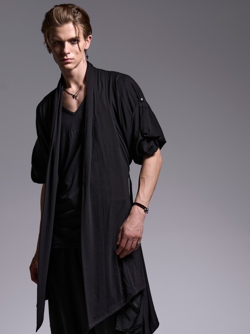 (ͽ���ʡ�3��4������ͽ��/kiryuyrik������奦����奦/BEATENJIKU KIMONO-Sleeve Cardigan/Black