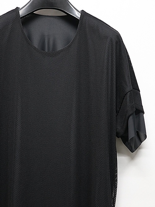 (ͽ���ʡ�7��8������ͽ��/kiryuyrik������奦����奦/Mesh Crew Neck Layered-T/Black