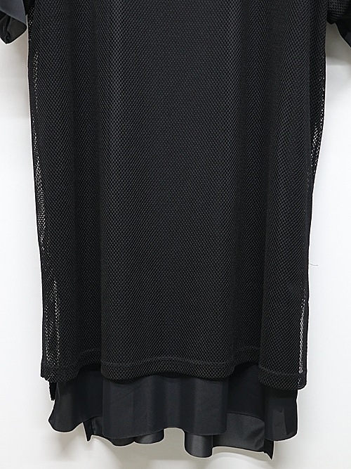 (ͽ���ʡ�7��8������ͽ��/kiryuyrik������奦����奦/Mesh Crew Neck Layered-T/Black
