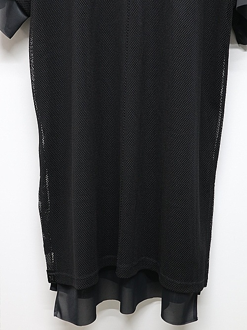 (ͽ���ʡ�7��8������ͽ��/kiryuyrik������奦����奦/Mesh Crew Neck Layered-T/Black