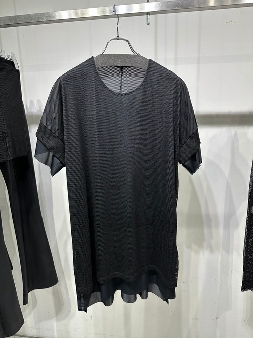 (ͽ���ʡ�7��8������ͽ��/kiryuyrik������奦����奦/Mesh Crew Neck Layered-T/Black