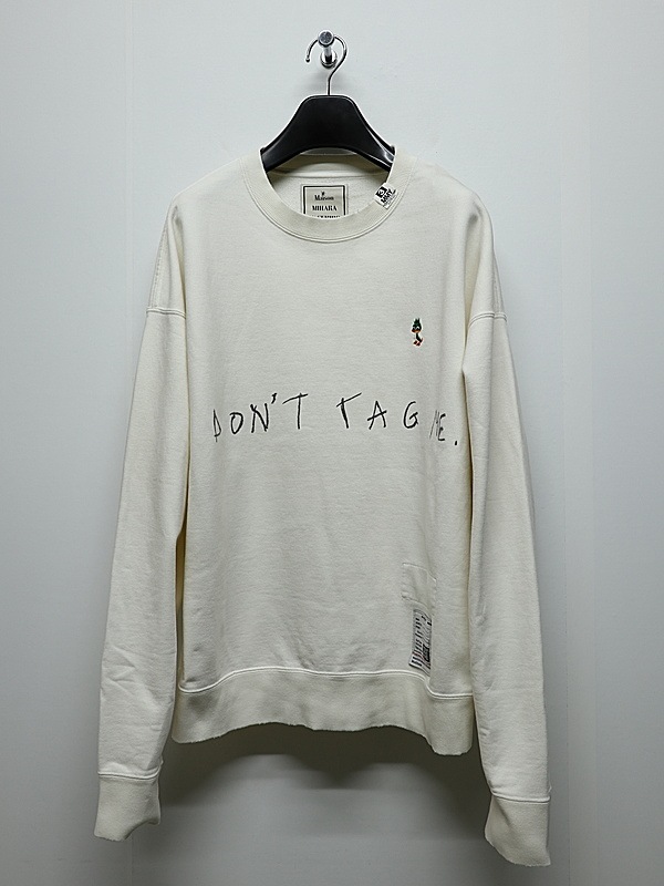 Maison MIHARA YASUHIRO���᥾�� �ߥϥ�䥹�ҥ�/French Terry DON'T TAG ME. SWEAT PO/WHITE