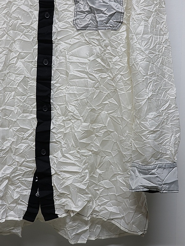 Ground Y�����饦��ɥ磻/PE TAFTA WH X BK STANDARD LONG SLEEVED SHIRT/WHITEBLACK