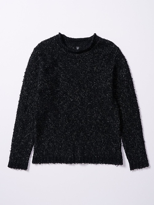 (ͽ���ʡ�10��11������ͽ��/wjk�����֥른��������/fancy yarn crew-neck knit/black