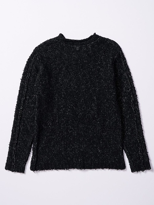 (ͽ���ʡ�10��11������ͽ��/wjk�����֥른��������/fancy yarn crew-neck knit/black
