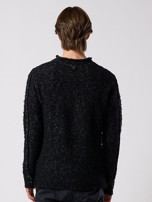 (ͽ���ʡ�10��11������ͽ��/wjk�����֥른��������/fancy yarn crew-neck knit/black
