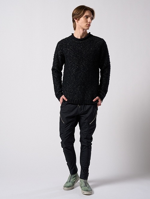 (ͽ���ʡ�10��11������ͽ��/wjk�����֥른��������/fancy yarn crew-neck knit/black