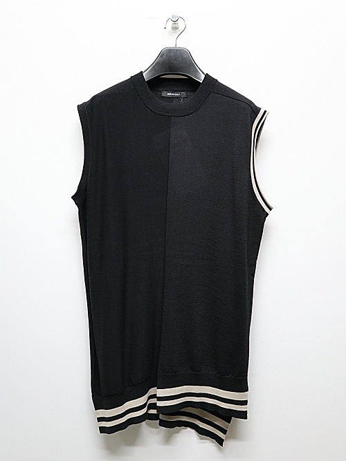 �㴰���nude:masahiko maruyama ���̡���:�ޥ��ҥ��ޥ���/16GG SLEEVELESS KNIT PULLOVER/Black-Beige