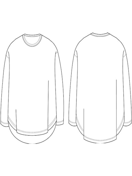 Ground Y�����饦��ɥ磻/30/- COTTON JERSEY HEM JUMBO LONG SLEEVED T/BLACK