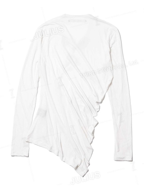 JULIUSꥦ/ COTTON/SILK JERSEY CUT & SEWN2/OFF WHITE