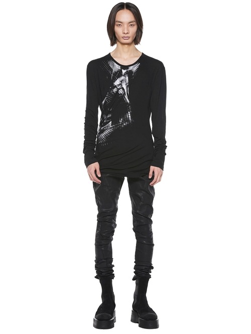 JULIUSꥦ/ COTTON/SILK JERSEY CUT & SEWN2/OFF WHITE