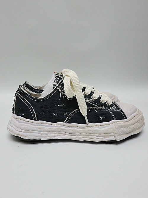 Maison MIHARA YASUHIRO��PETERSON23/original sole ripping and overdyeing canvas Low-Top sneaker/BLACK