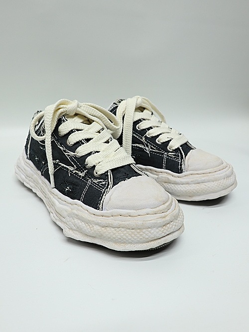 Maison MIHARA YASUHIRO��PETERSON23/original sole ripping and overdyeing canvas Low-Top sneaker/BLACK