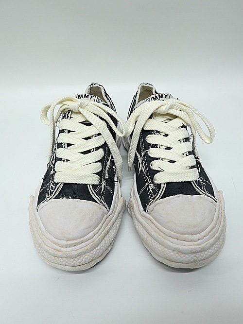 Maison MIHARA YASUHIRO��PETERSON23/original sole ripping and overdyeing canvas Low-Top sneaker/BLACK