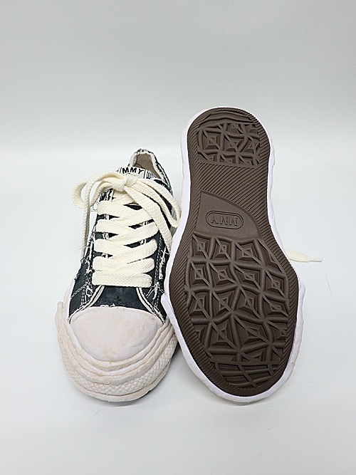 Maison MIHARA YASUHIRO��PETERSON23/original sole ripping and overdyeing canvas Low-Top sneaker/BLACK