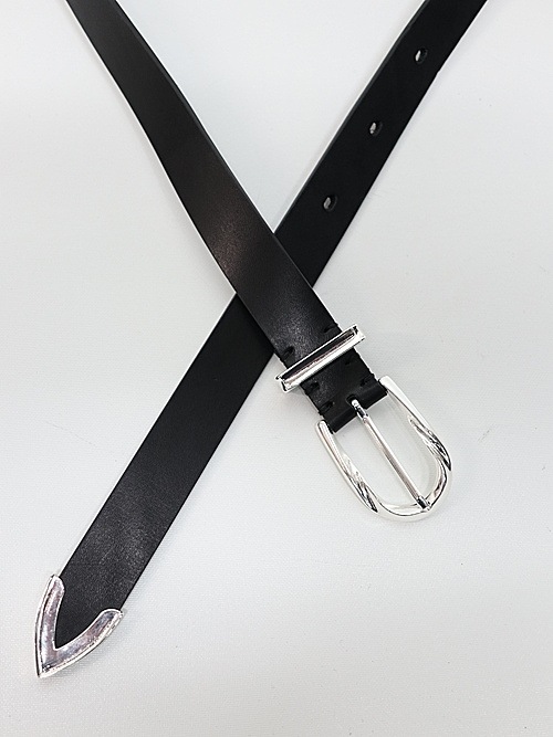 ATTACHMENT�������å�����/COW LEATHER WESTERN BELT/BLACK