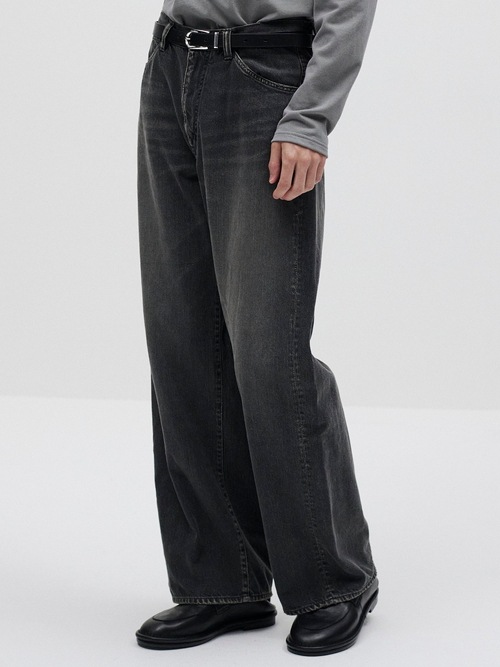 ATTACHMENT�������å�����/COW LEATHER WESTERN BELT/BLACK