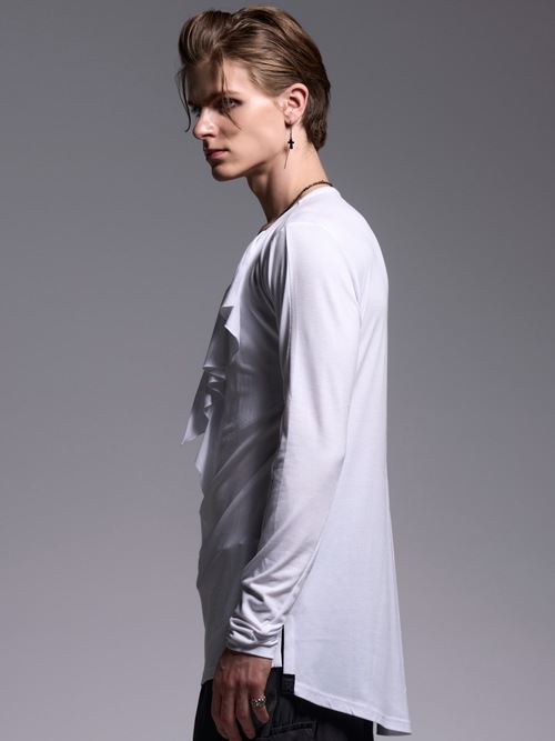 (ͽ���ʡ�3��4������ͽ��/kiryuyrik������奦����奦/BEATENJIKU W-Frill-V-Neck-T/White