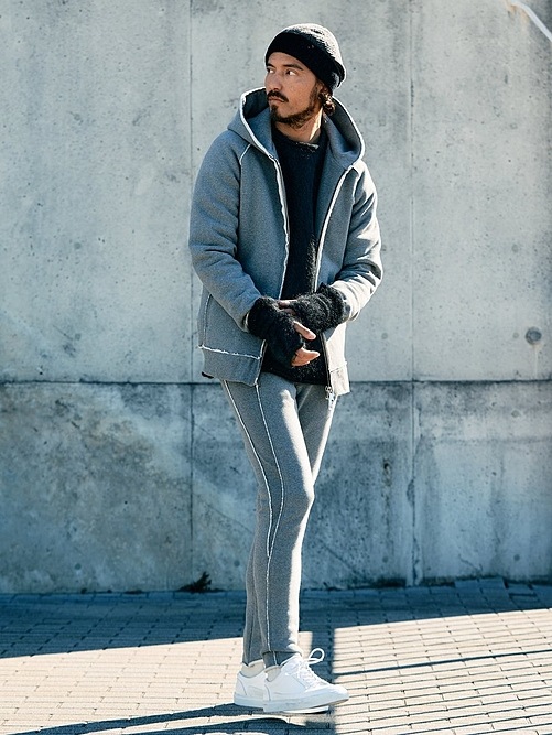 wjk֥른/super urake seam pants/t.gray