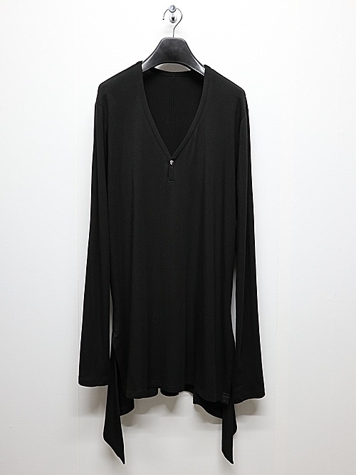 (ͽʡ121ͽ/kiryuyrik奦奦/Warm Jersey Henry Flare T-Shirt/Black