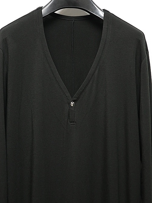 (ͽʡ121ͽ/kiryuyrik奦奦/Warm Jersey Henry Flare T-Shirt/Black