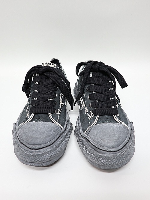 Maison MIHARA YASUHIRO��PETERSON23/original sole ripping and overdyeing canvas Low-Top sneaker/BLK/BLK