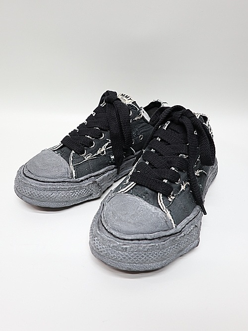 Maison MIHARA YASUHIRO��PETERSON23/original sole ripping and overdyeing canvas Low-Top sneaker/BLK/BLK