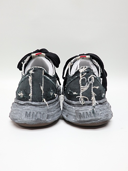 Maison MIHARA YASUHIRO��PETERSON23/original sole ripping and overdyeing canvas Low-Top sneaker/BLK/BLK