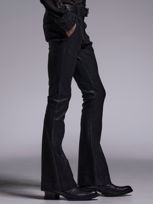 (ͽ���ʡ�7��8������ͽ��/kiryuyrik������奦����奦/Coating High Tension Jersey Flare Skinny Slacks/Black