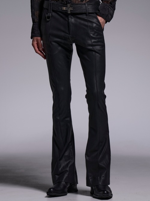(ͽ���ʡ�7��8������ͽ��/kiryuyrik������奦����奦/Coating High Tension Jersey Flare Skinny Slacks/Black