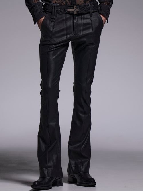 (ͽ���ʡ�7��8������ͽ��/kiryuyrik������奦����奦/Coating High Tension Jersey Flare Skinny Slacks/Black