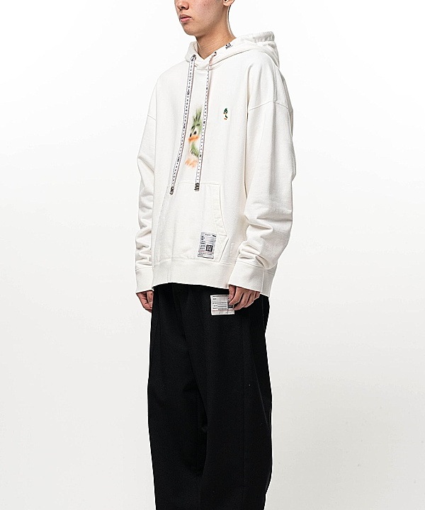 Maison MIHARA YASUHIRO���᥾�� �ߥϥ�䥹�ҥ�/French Terry  LEON PRINTED SWEAT HOODIE/WHITE
