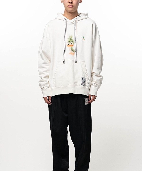 Maison MIHARA YASUHIRO���᥾�� �ߥϥ�䥹�ҥ�/French Terry  LEON PRINTED SWEAT HOODIE/WHITE