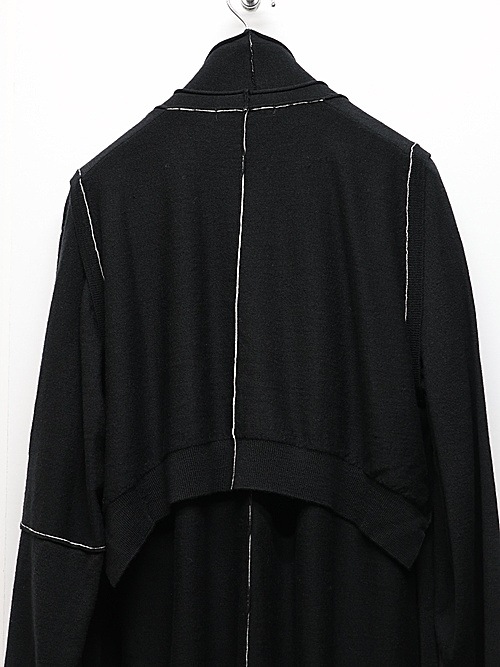 nude:masahiko maruyama ̡:ޥҥޥ/12GG merino Wool Jersey Knit LAYERED 12GG KNIT LONG CARDIGAN/VEST/Black.