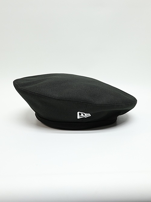 Ground Y�����饦��ɥ磻/NEWERA COTTON BERET GY LOGO BLK WHT/BLACK.