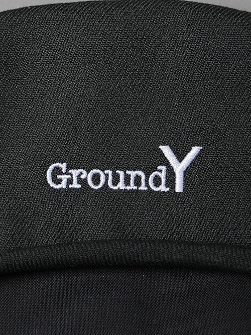 Ground Y�����饦��ɥ磻/NEWERA COTTON BERET GY LOGO BLK WHT/BLACK.