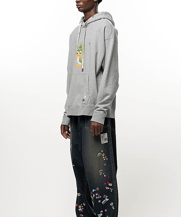 Maison MIHARA YASUHIRO���᥾�� �ߥϥ�䥹�ҥ�/French Terry  LEON PRINTED SWEAT HOODIE/GRAY