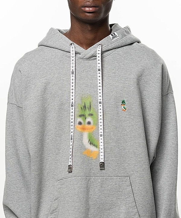 Maison MIHARA YASUHIRO���᥾�� �ߥϥ�䥹�ҥ�/French Terry  LEON PRINTED SWEAT HOODIE/GRAY