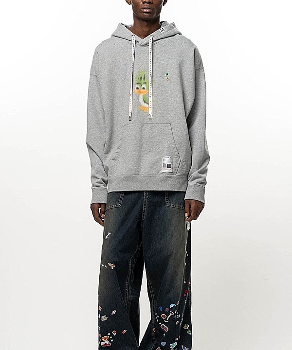 Maison MIHARA YASUHIRO���᥾�� �ߥϥ�䥹�ҥ�/French Terry  LEON PRINTED SWEAT HOODIE/GRAY