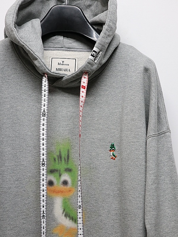 Maison MIHARA YASUHIRO���᥾�� �ߥϥ�䥹�ҥ�/French Terry  LEON PRINTED SWEAT HOODIE/GRAY