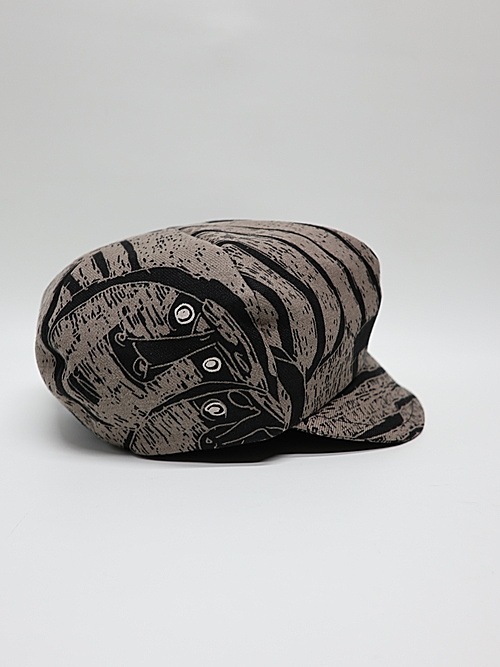 �㴰���nude:masahiko maruyama ���̡���:�ޥ��ҥ��ޥ���/Linen Viyella Pigmant Print CASQUETTE/Black-Beige