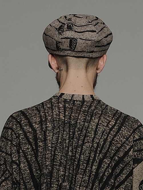 �㴰���nude:masahiko maruyama ���̡���:�ޥ��ҥ��ޥ���/Linen Viyella Pigmant Print CASQUETTE/Black-Beige