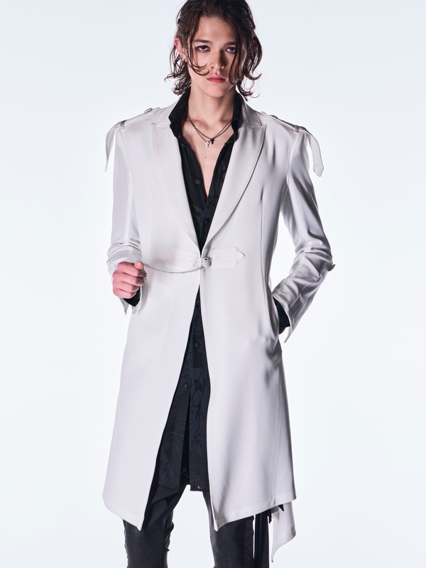 (ͽ���ʡ�8������9������ͽ��/kiryuyrik������奦����奦/Back Satin Goth Jacket��/White